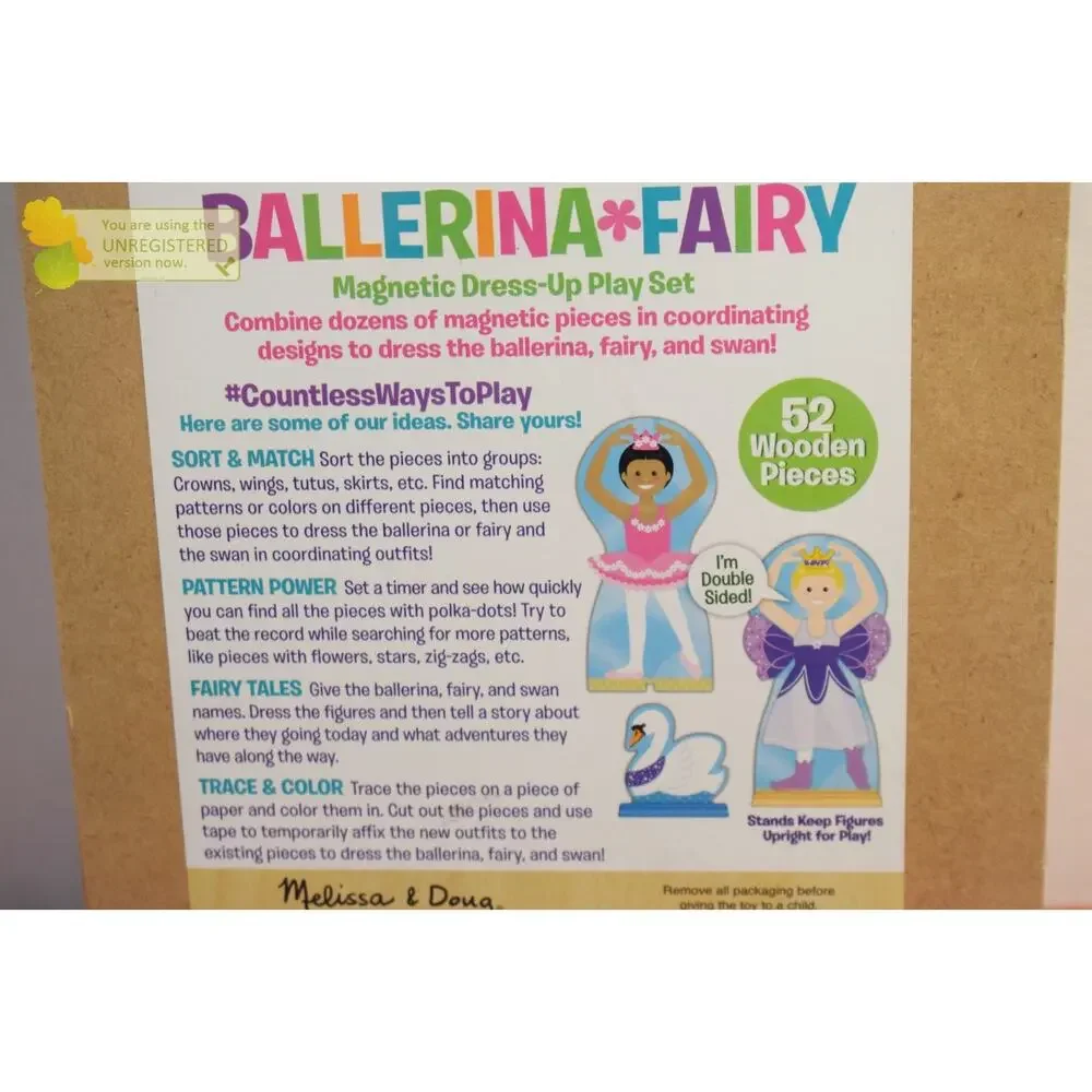 Melissa & Doug Ballerina And Fairy Magnetic Dress-Up Double-Sided Wooden Doll